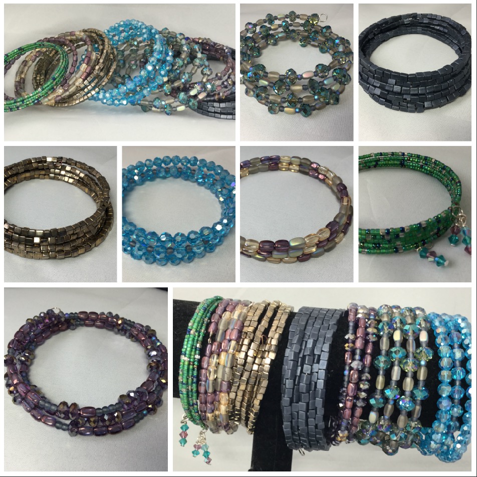 How To Make Beaded Memory Wire Bracelets Free Jewelry Pattern by