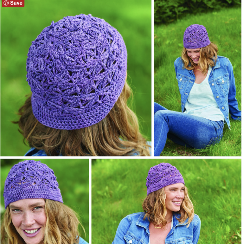Continuous Crochet, Behind the Design: Heather Plum Chain Flower Hat ...