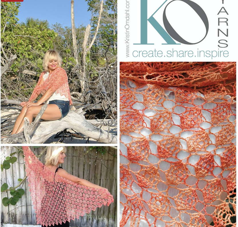 Key West Coral Crochet Lace Shawl FREE Pattern by Kristin Omdahl ...