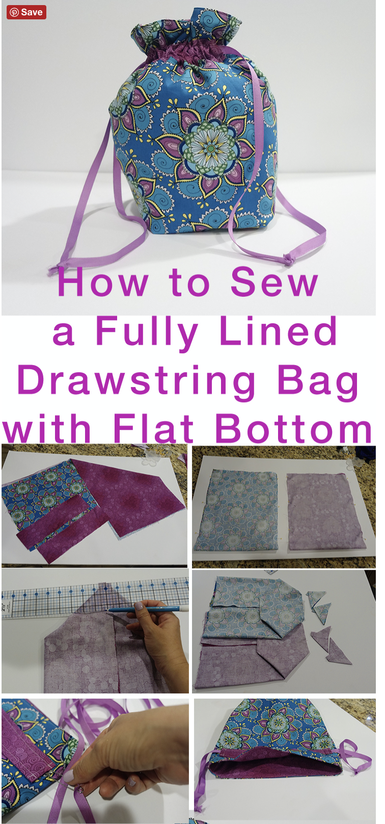 Cute Diy Drawstring Bag Tutorial & Pattern ~