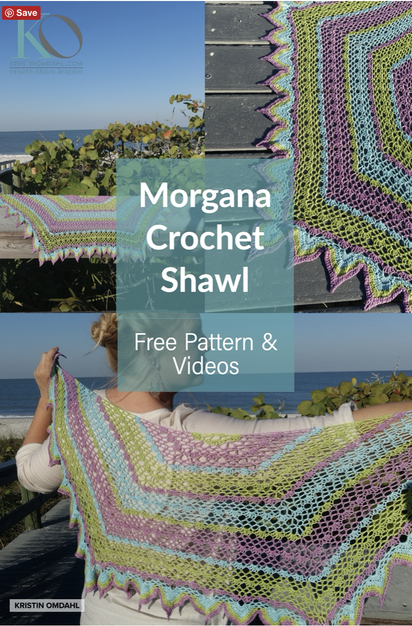 Morgana Crochet Shawl Free Crochet Pattern by Kristin Omdahl