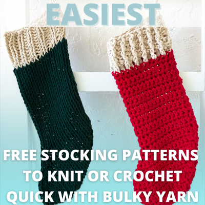NOELLE Easiest Christmas Stockings to Knit or Crochet Free Pattern Page ...
