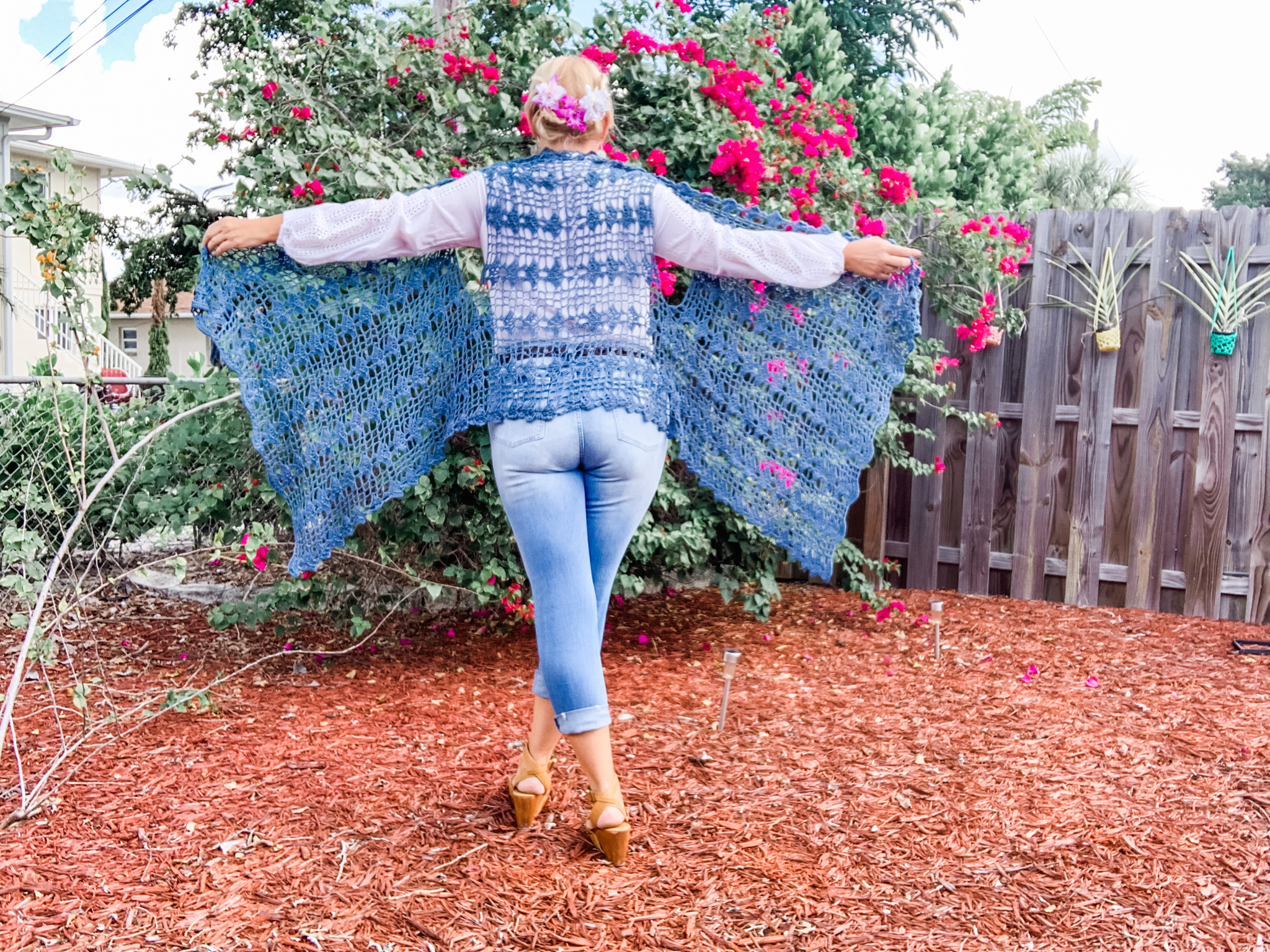 Luxe Fantasy Cardi Wrap Vest with Sleeves Crochet Pattern