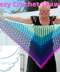 easy breezy crochet shawl pattern by Kristin Omdahl