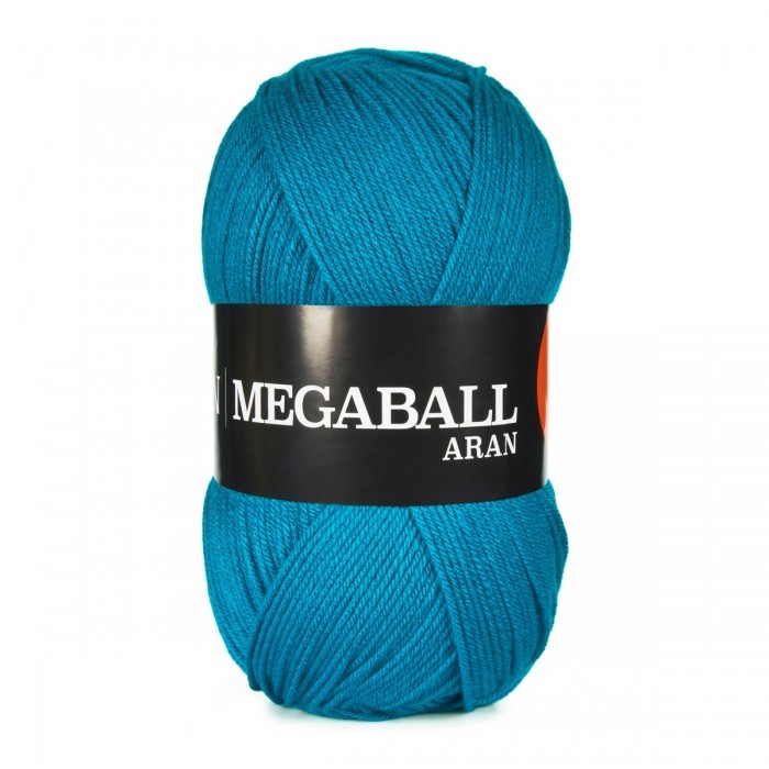 Mega Aran 400g Hobbii Yarn in colors peacock, cornflower and Aqua