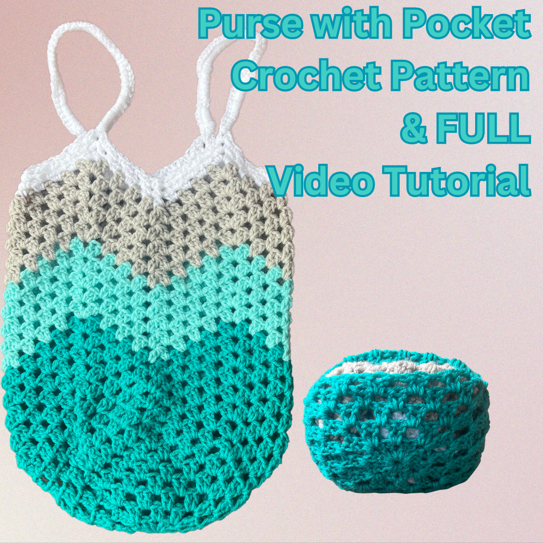 Purse with Pocket Crochet Pattern FULL Video Tutorial Instagram Post