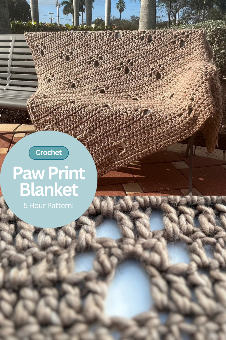 Paw Print Crochet Blanket Pattern | Kristin Omdahl