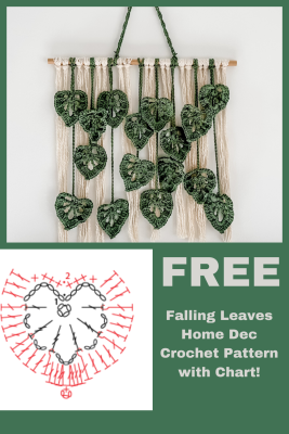 free crochet wall art falling leaves pattern