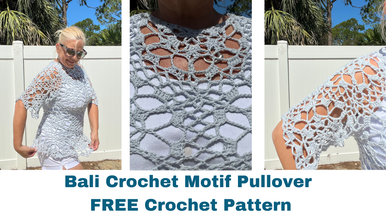 Bali Crochet Motif Pullover Free Pattern